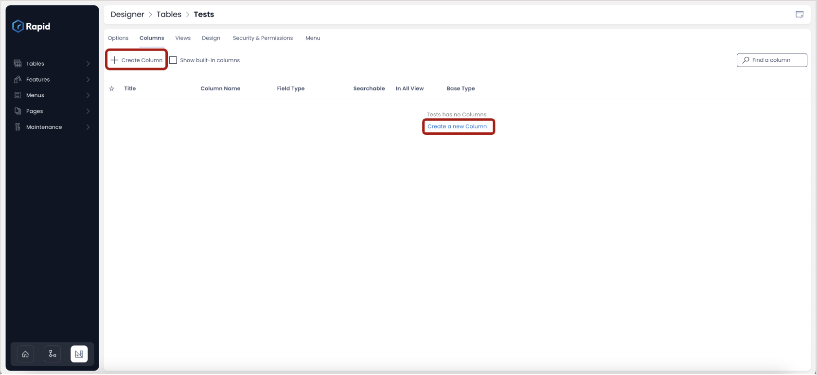 Adding columns to clank table