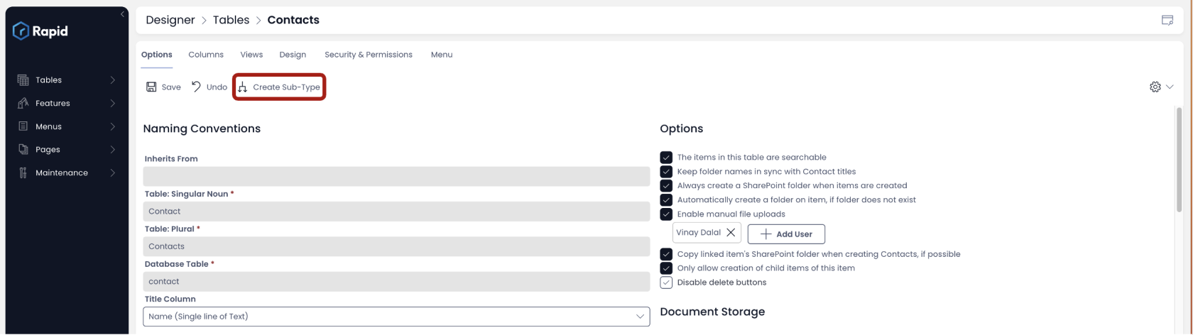 Create Subtype table