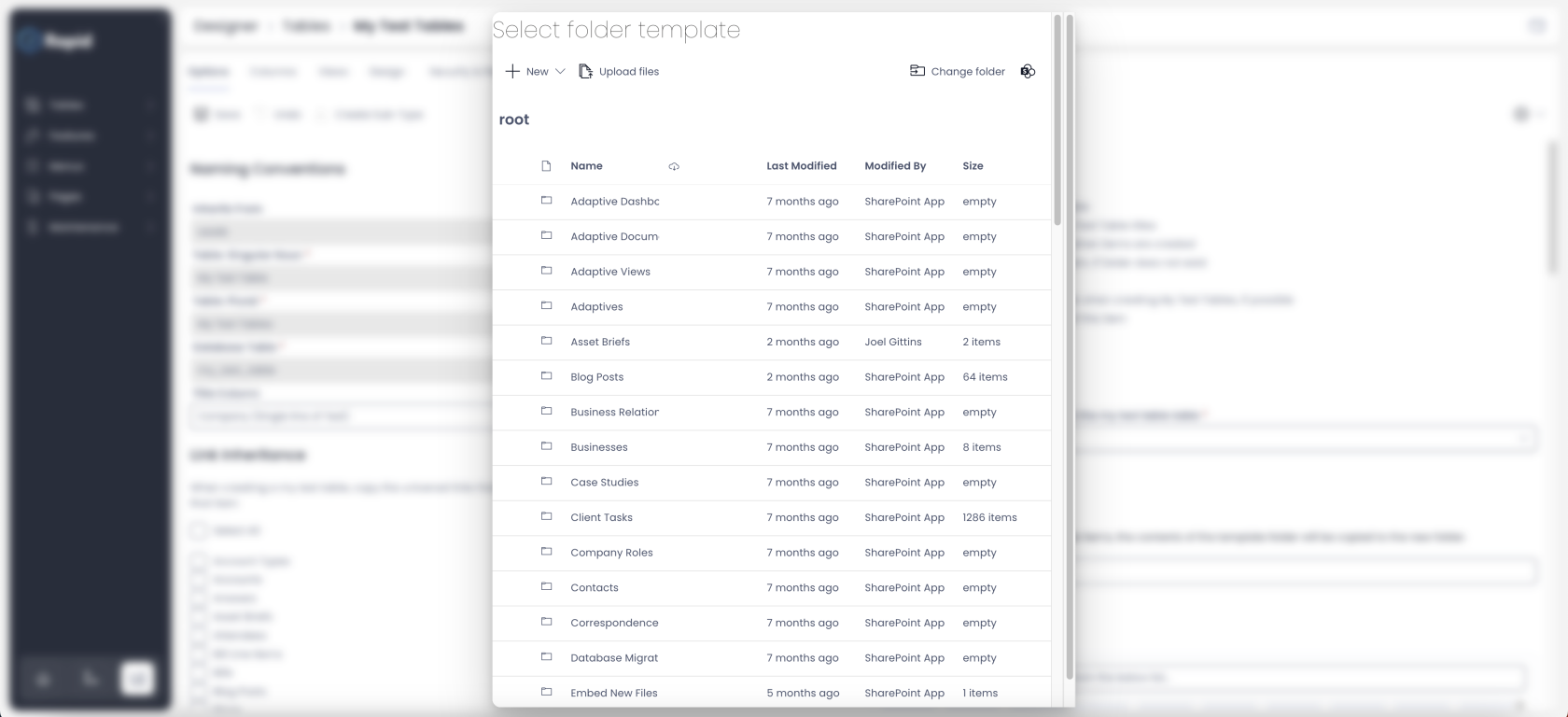 Item Folder Templates