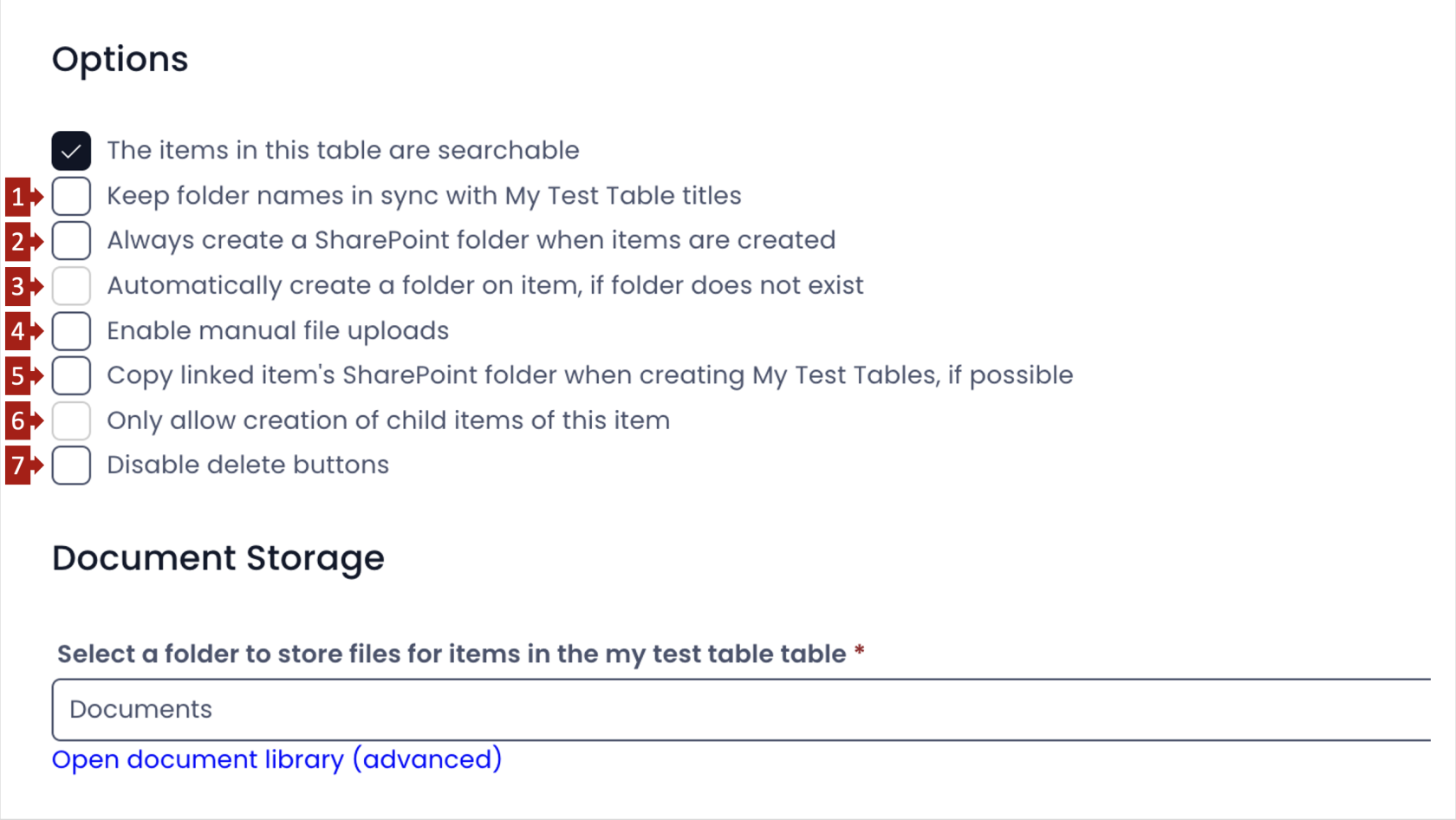 Document Storage Options